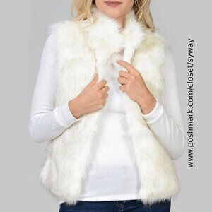 Valerie Stevens White Faux Fur Vest